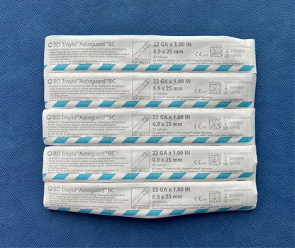 Shielded IV Catheter - 18G / 20G / 22G / 24G - 5 Pack