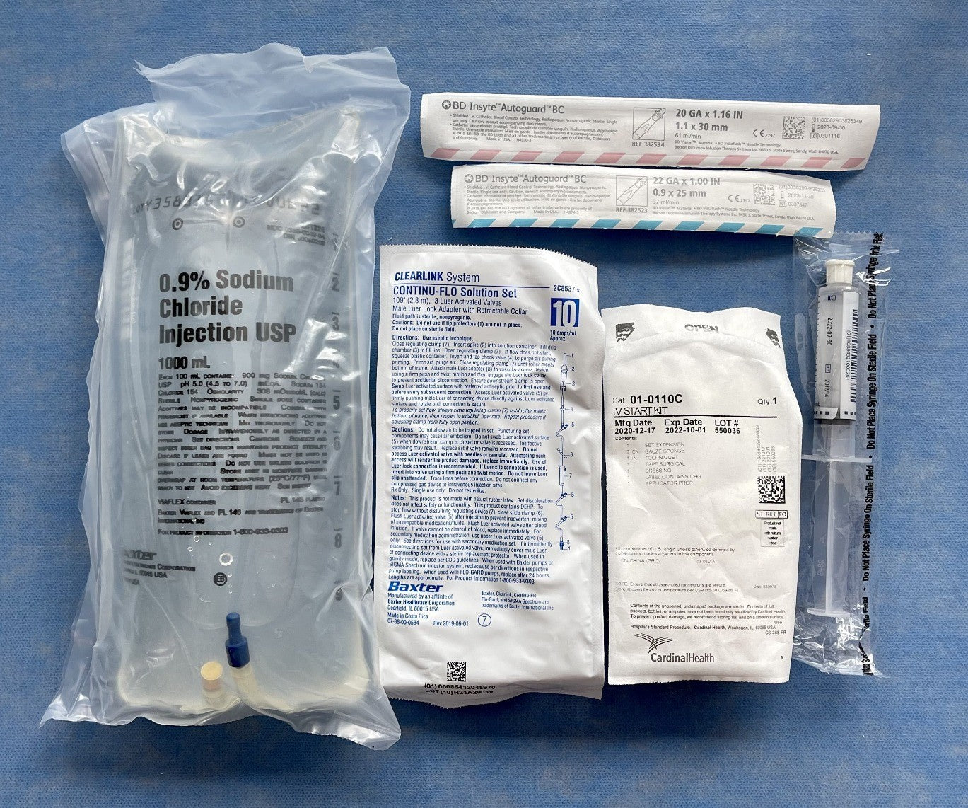 No Rx Needed - IV Fluid Bag (Normal Saline) with IV Start Kit All Supp ...