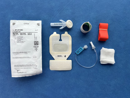 Complete IV Start Kit: Includes tubing, catheters, and all essential components for intravenous therapy setup. Ideal for healthcare professionals, this high-quality kit ensures efficient and safe IV administration in medical and emergency settings. No prescription needed