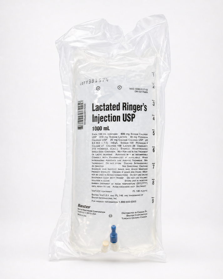 No Rx Required - IV Lactated Ringer's Fluid Bag (LR) Electrolyte Repla ...
