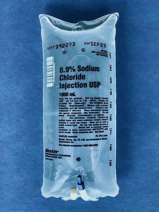 0.9% Sodium Chloride (Normal Saline) for IV Use: Safe for everyone, including pets. Ideal for hydration, medication dilution, and wound care. High-quality, sterile solution ensures reliable performance for medical professionals and pet care.