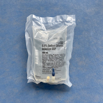 No Rx Required - IV Fluid Bag 0.9% Sodium Chloride (Normal Saline) 500mL